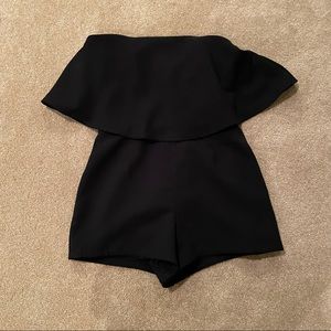 Black Strapless Romper